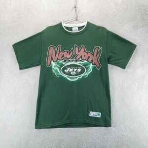 VTG New York Jets Shirt Mens Medium Green NFL Football Discus Athletic 90s